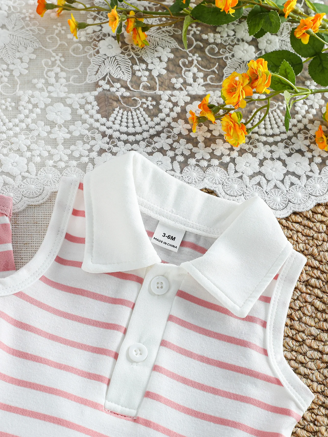 Baby Girl Striped Polo Dress Set 4