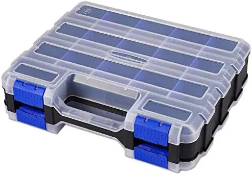Double Side Tools Box Organizer Tool Storage Box Multifunctional Portable Tool Box Toolbox Container for Screws Nuts Small Parts