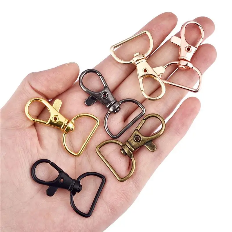 5Pcs Swivel Clasps with D Rings Lanyard Snap Hooks Keychain Clip