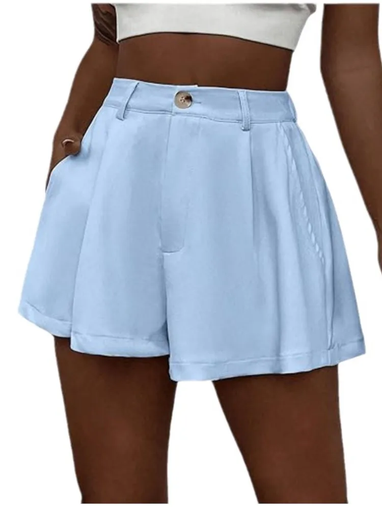 Camber | Women’s Elastic Waist Wide Leg Shorts with Button Detail