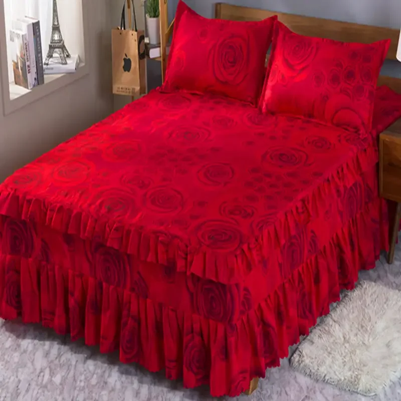 Bedroom Flat Sheets Bed Printed Fashion Modern Queen King Size Washed Cotton Comfortable Bedding Mattress Cover Bedspread New 2