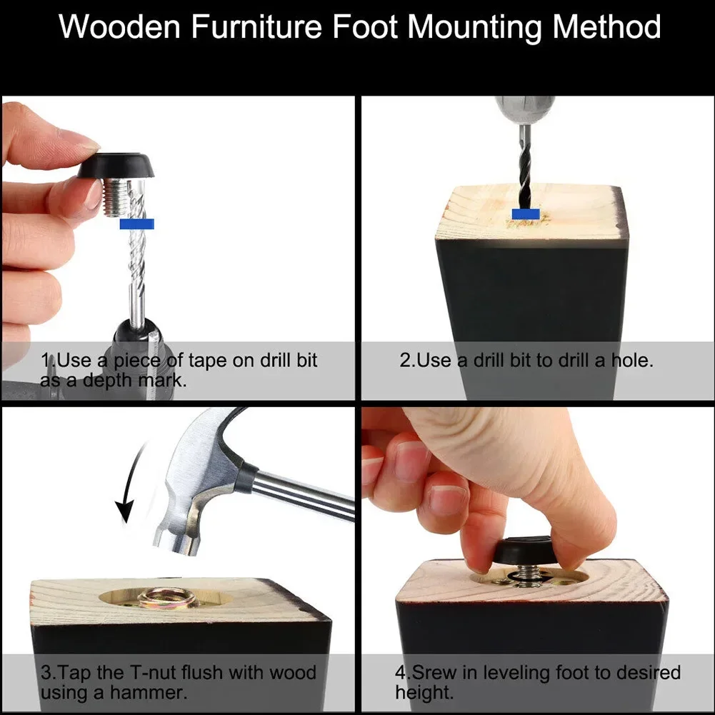 20PCS Adjustable Furniture Leveling Feet 21mm Base Home Office Furniture Glide Leveler For Sofa Table Chair Cabinet Heavier Desk furniture gliders furniture feet levelers