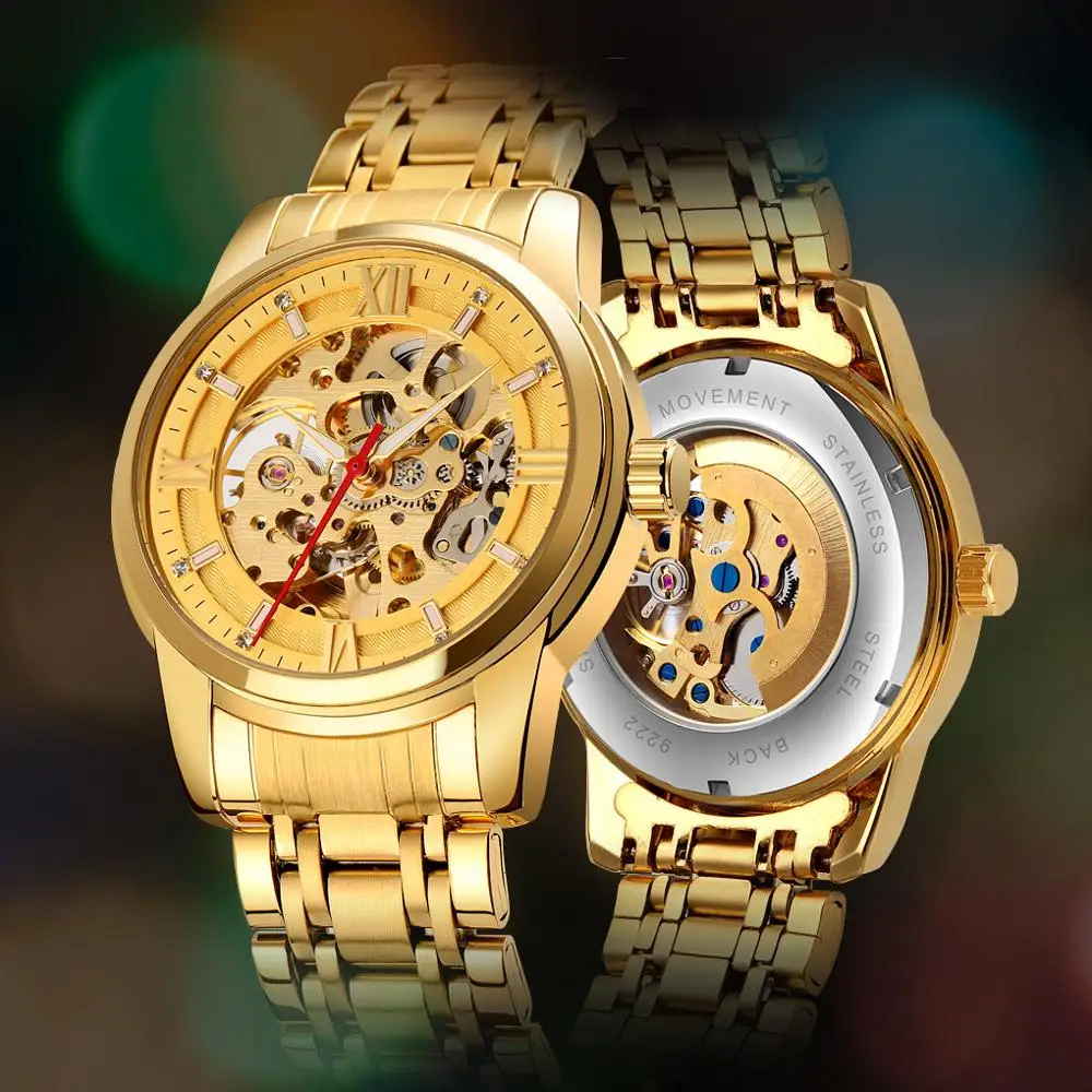 Skmei Reloj Hombre Luxury Automatic Watch Men Hollow Dial Mechanical Watches For Mens Fashion Stainless Steel Band Clock