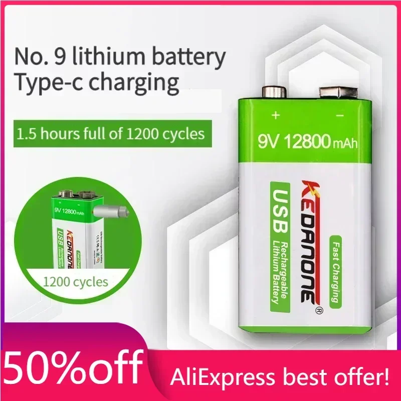 

NEW 9V 12800mAh li-ion Rechargeable battery Micro USB Batteries 9 v lithium for Multimeter Microphone Toy Remote Control KTV use