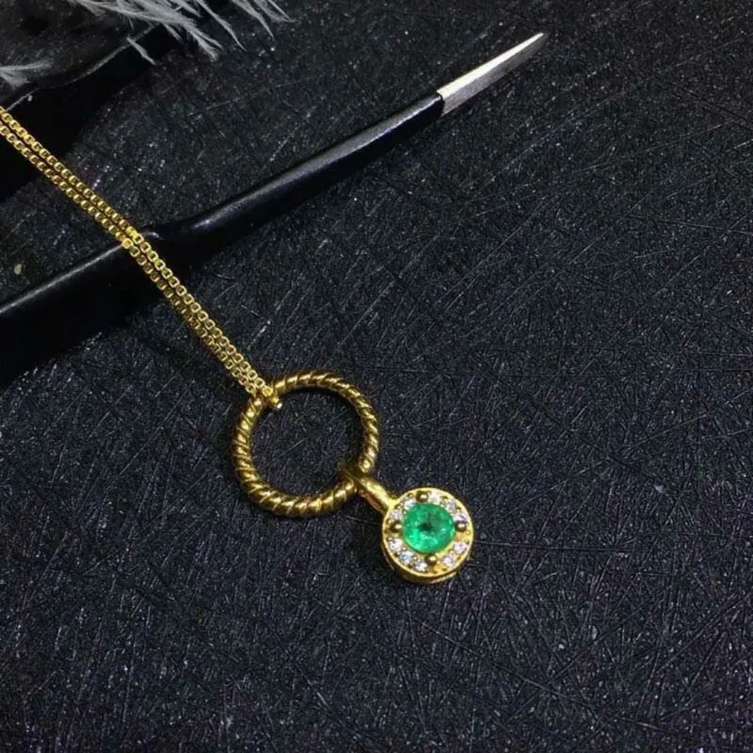 인증서  프리미엄 여성의 결혼 쥬얼리와 천연 에메랄드 펜던트 목걸이