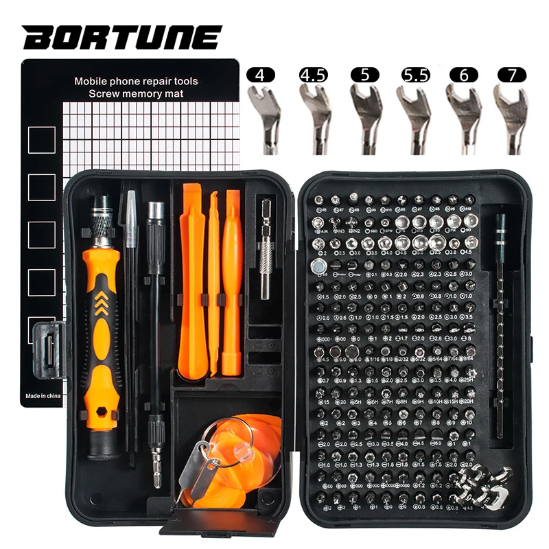 Набор высокоточных отверток BORTUNE CR-V 170/32/12 в 1 шестигранных магнитных Torx ручной