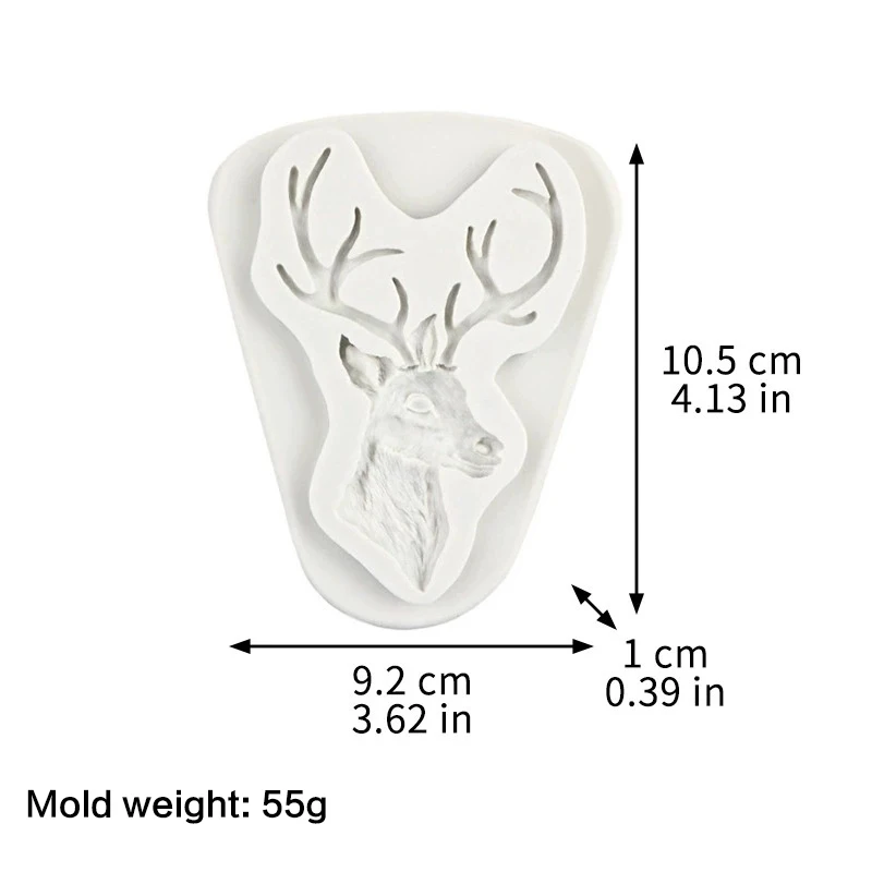 Deer Head Silicone Cake Mold Fondant Molds Cake Decorating Tools Chocolate Gumpaste Mold Fondant Tools Soap Mold Christmas