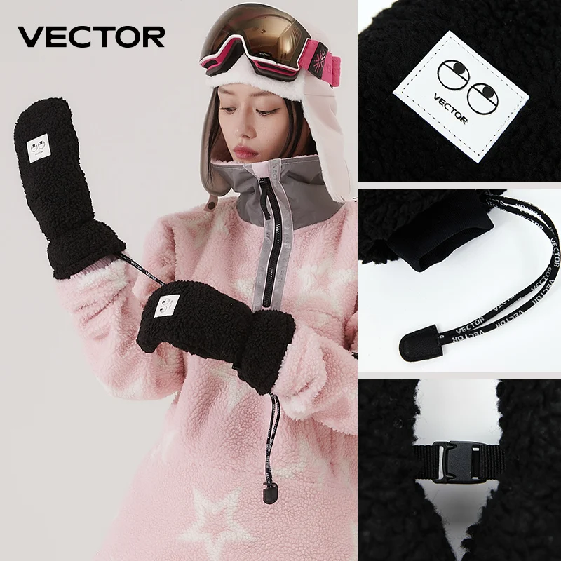 VECTOR Men's Women's Winter Ski Snowboard Waterproof and Warm Thick Snow Polar Fleece Gloves Snow Sports Gloves Snow Gloves 2