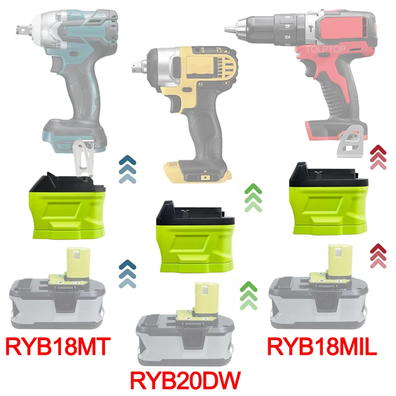 Battery Adapter Converter - Use DeWalt 18V Li-ion Battery On Makita Or Ryobi 18V Tools
