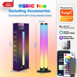 Rhythmic RGBIC Smart LED Light Bars with Voice and App Control (2pcs)