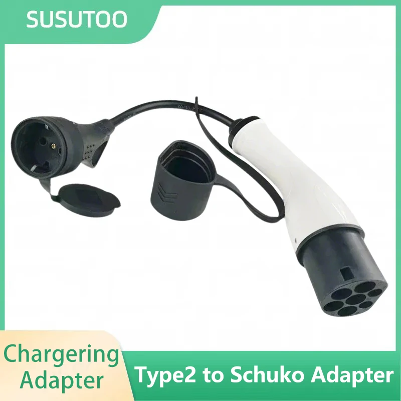 16A 3.5kw Type2 to Schuko Adapter Mennekes Type 2 to European Domestic Socket for Electric Scooters E-Bikes