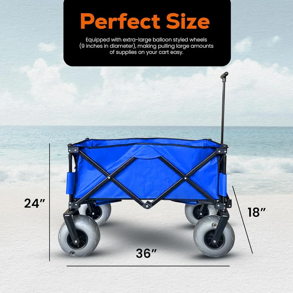 Collapsible Waterproof Cart with Wheels and Cover Ideal Outdoor Activities Camping Gardening Grocery Beach Use