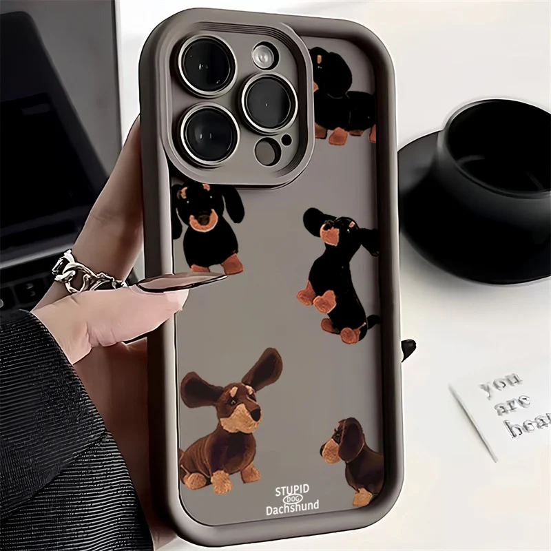 Shockproof Cute Dachshund Bulldog Phone Case Cover