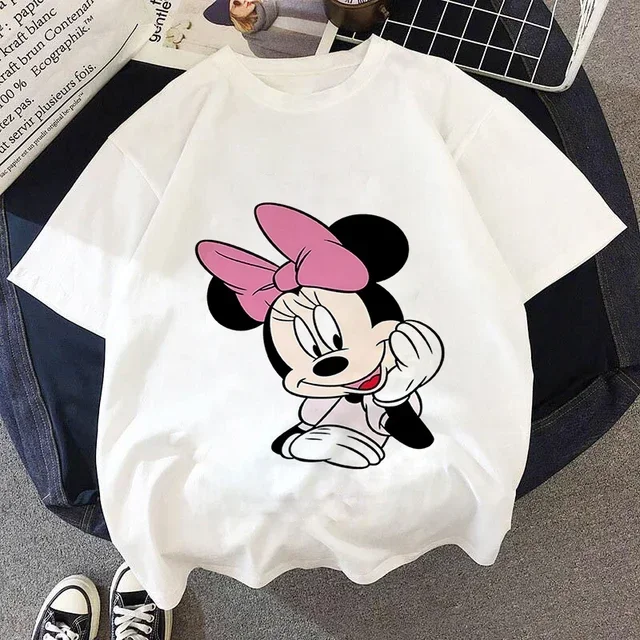 thumbnail image 1 of Camisetas de algodón para niños de Mickey Minnie Mouse, camisetas de verano para niños, camisetas de dibujos animados de Disney para niños, camisetas de anime kawaii para niños y niñas, 1 of 5