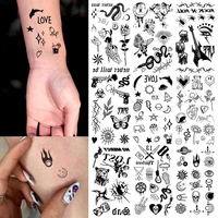 10pcs Dark Symbol Waterproof Temporary Tattoo Sticker Expression Stars Moon Snake Body Art Arm Fake Tattoos For Women Men Wrist 1