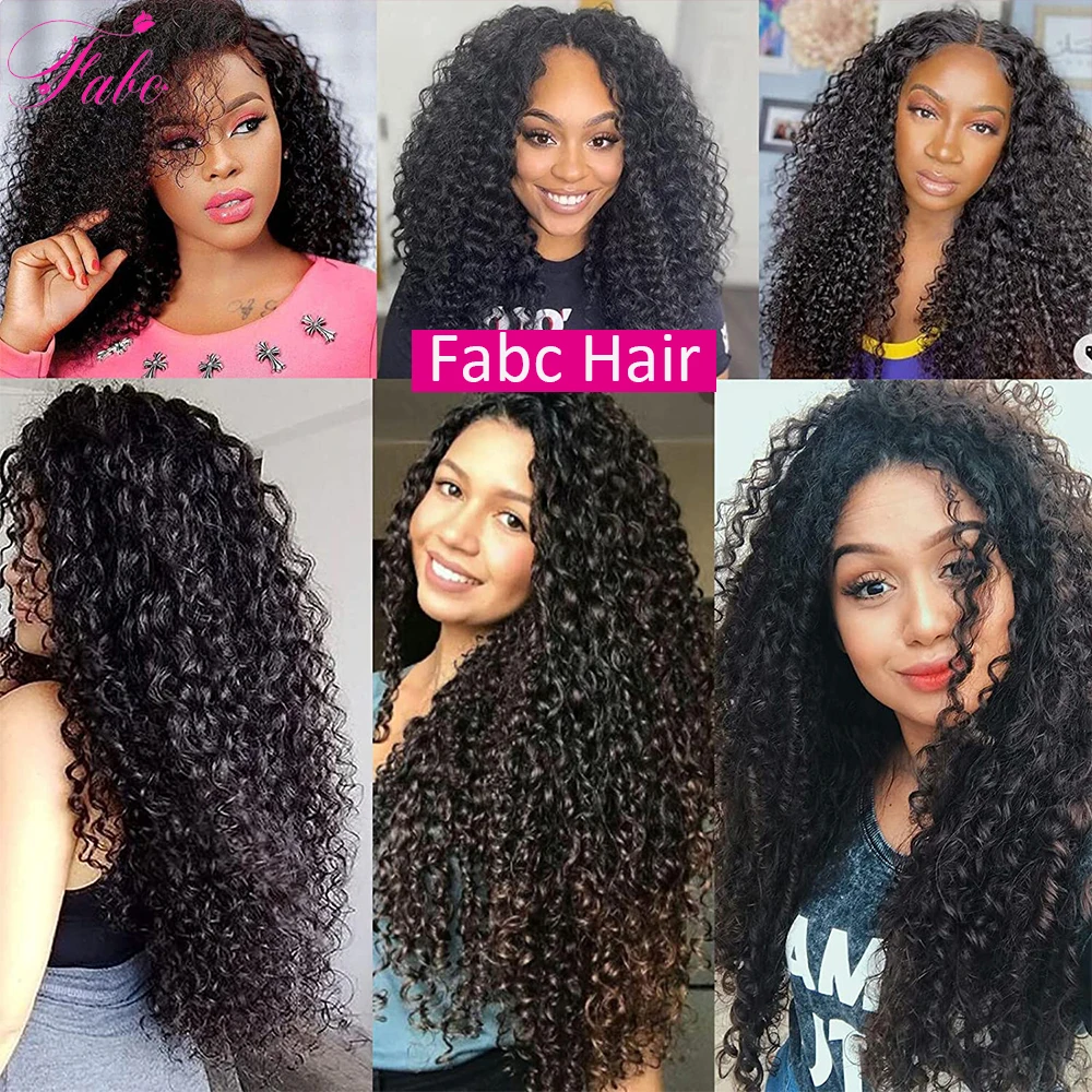 Fabc Hair Peruvian Jerry Curly hair Clip Ins Human Hair Extensions 7pcs/set Natural Color Remy human Hair 125g/set