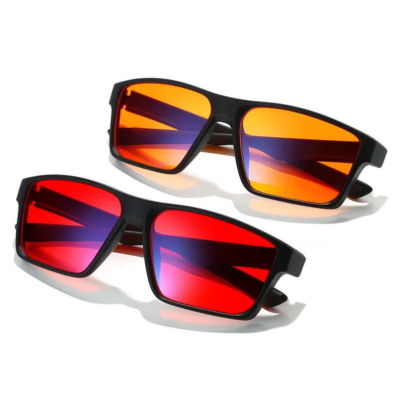 Universal Gaming Glasses with Red-Orange Lenses and Blue Light Protection
