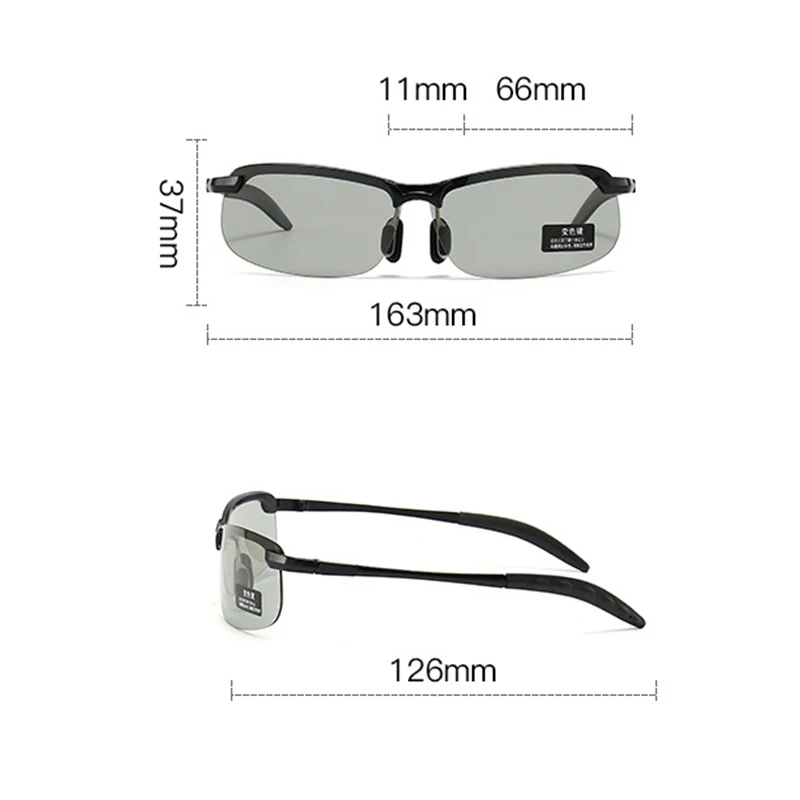 Photochromic Men's Polarized Sports Sunglasses with UV400 Protection