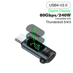 High - Speed USB4 Adapter with Digital Display and 240W Power Delivery (80Gbps USB4 V2.0 GY)