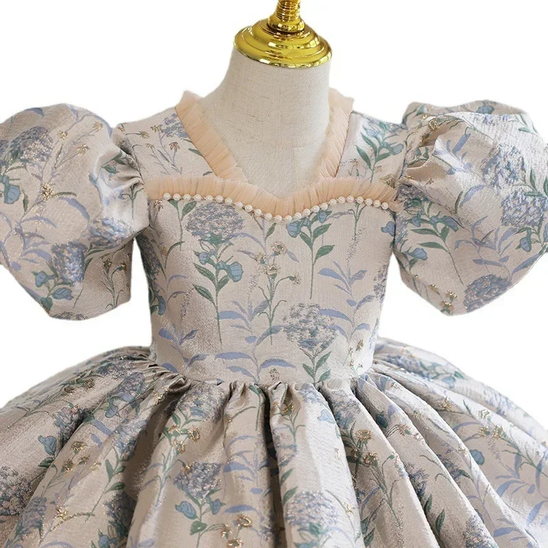 

High-end 2023 Baby Spanish Lolita Princess Ball Gown Beading Design Birthday Baptism Party Easter Eid Dresses for Girls