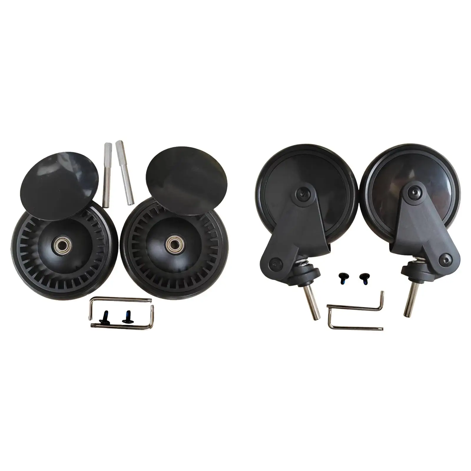 Baby Stroller Wheel Tire Wear Resistant Rubber Pratical Infant Carriage with Wrench, Screws Replace Wheels Accessories Pushchair