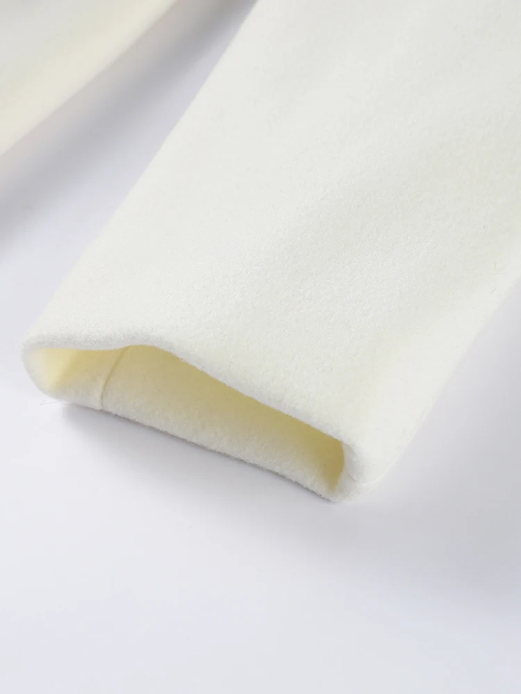 Langer Mantel für Damen, Revers, einreihig, Tasche, Wollmantel, Herbst 2022, Bürodame, Taille, Cinching, Bombermäntel, neue Oberbekleidung – Detail 11