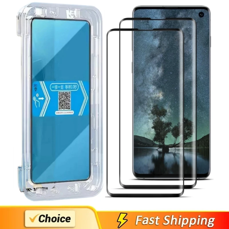 

2PCS Tempered Glass for Samsung Galaxy S24 S23 S22 S21 S20 Ultra FE Plus A71 A54 A53 A52 A51 A50 Screen Protector Easy Install