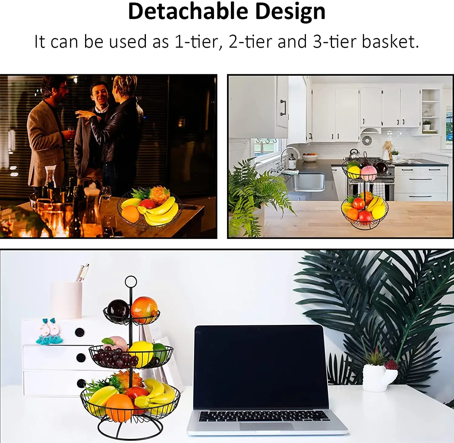 

Storage 3 Kitchen Organizer Food Snack Fruit Rack Metal Accessories Decoration Wedding Detachable Tier