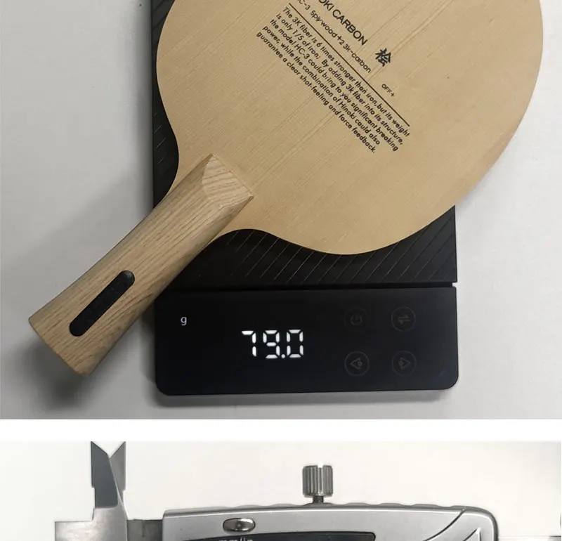 SANWEI HC3S Hinoki Carbon Tischtennisschläger OFF+ Ping-Pong-Klinge für schnelles Angriff mit Schlaufe – Detail 7