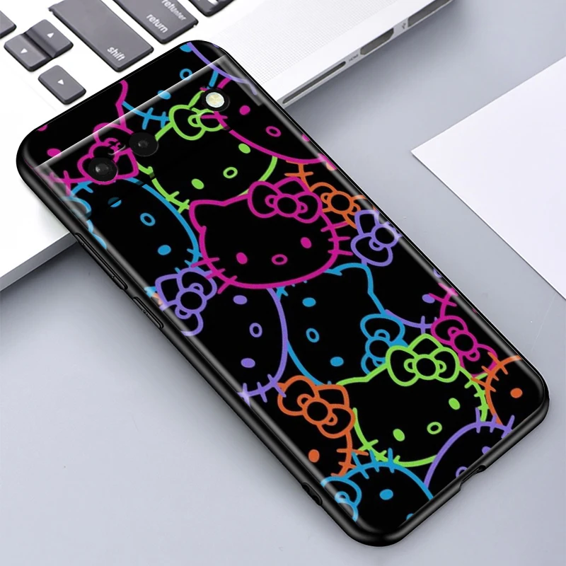 thumbnail image 1 of Carcasa a prueba de golpes de Hello Kitty Sanrio, carcasa de silicona negra para Google Pixel 8, 7A, 7, 6A, 6, 5A, 5, 4, 4A, XL, 5G, 1 of 5