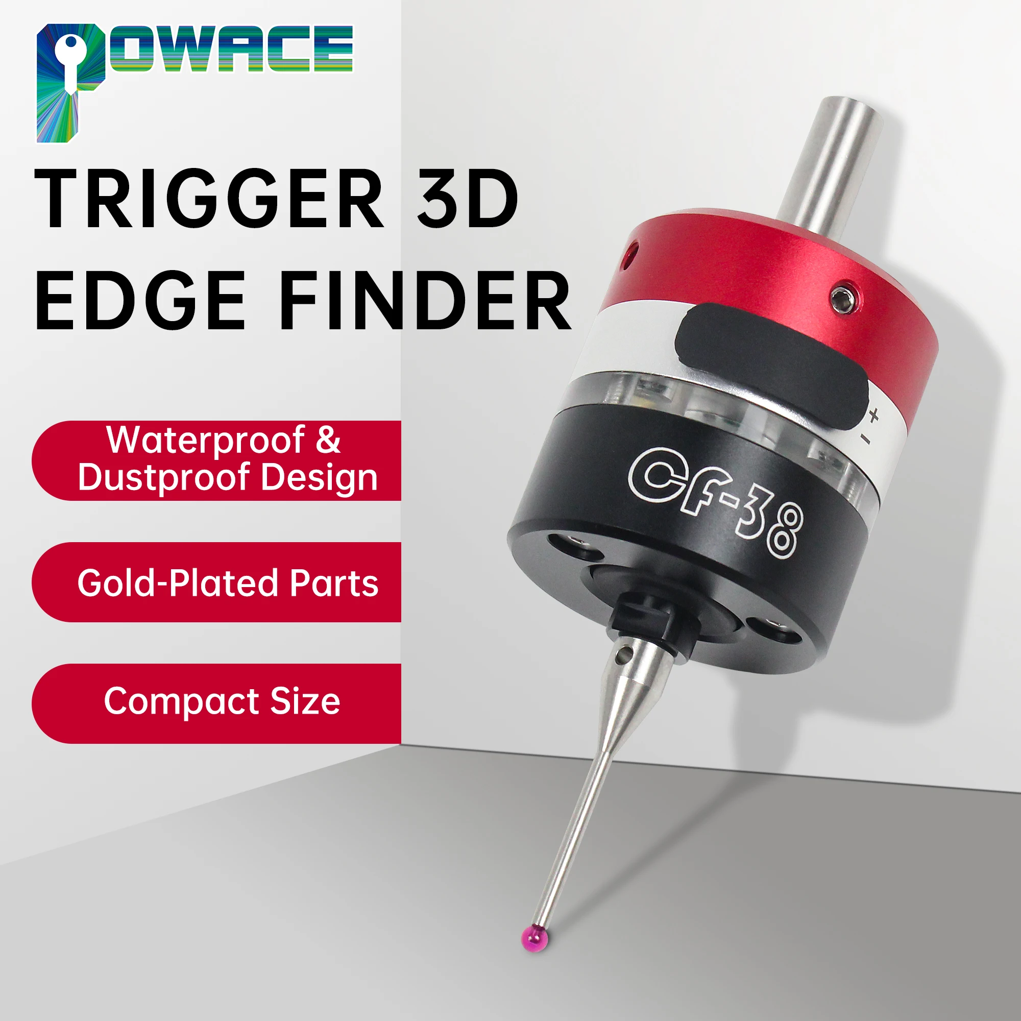 

Trigger 3D Edge Finder Machining Center CNC Milling Machine Three-coordinate Precision Probe Centring Rod Tool Setter CF-38