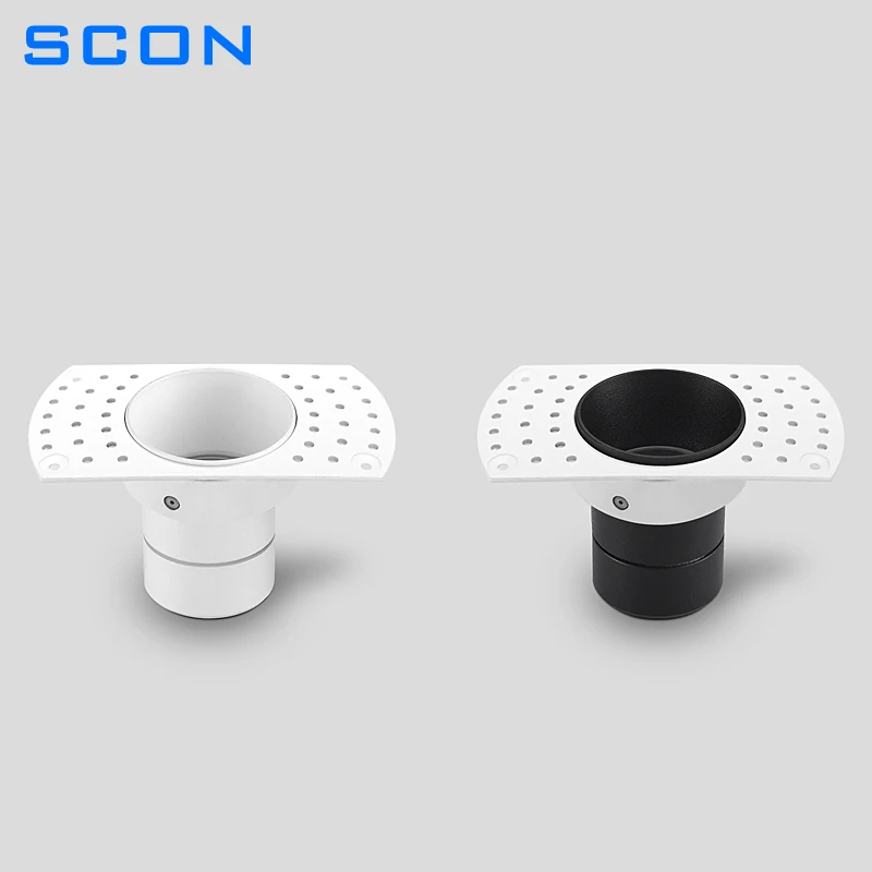 SCON Smart Triac Dimming LED Downlight Borderless Embedded Anti Glare 5W COB Spotlight Ceiling Lamp For Living Room Bedroom