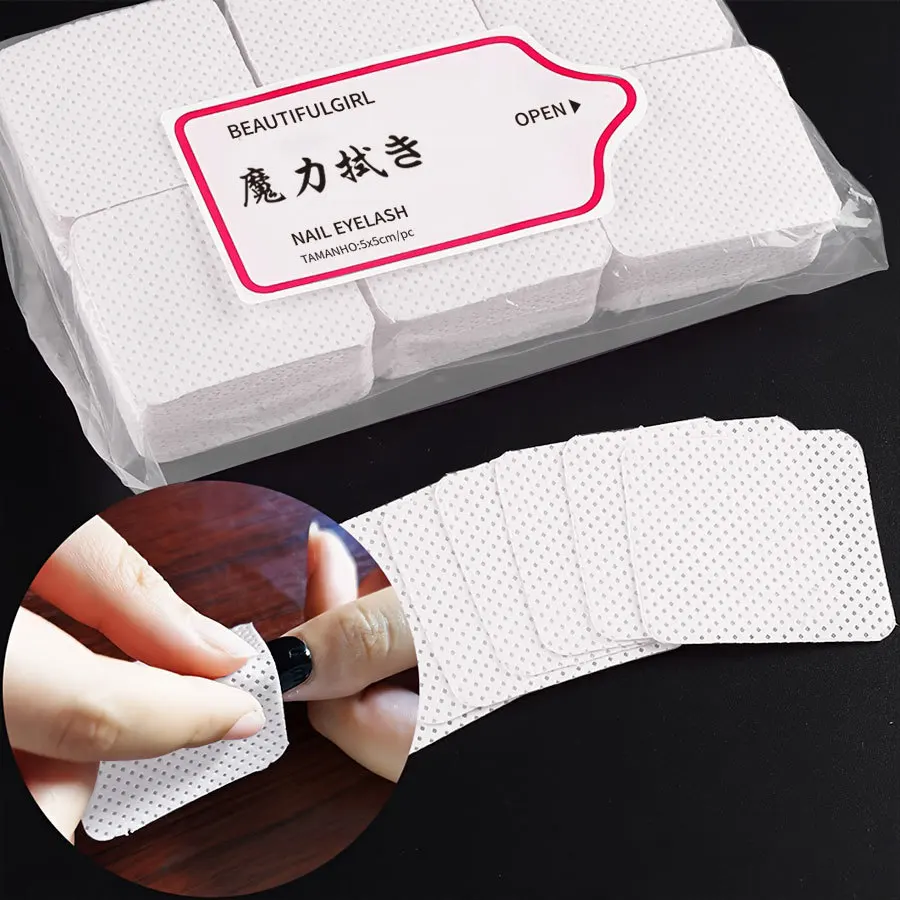 Nail Polish Remover Nail Gel Remover Nail Polish Remover Wipes Nail Cotton Pads 300Pcs Lint-free Nail Polish Remover Napkin Colorful Cotton Wipes Paper Pads UV Gel Dust Cleaner Cleaning For Manicure Tool