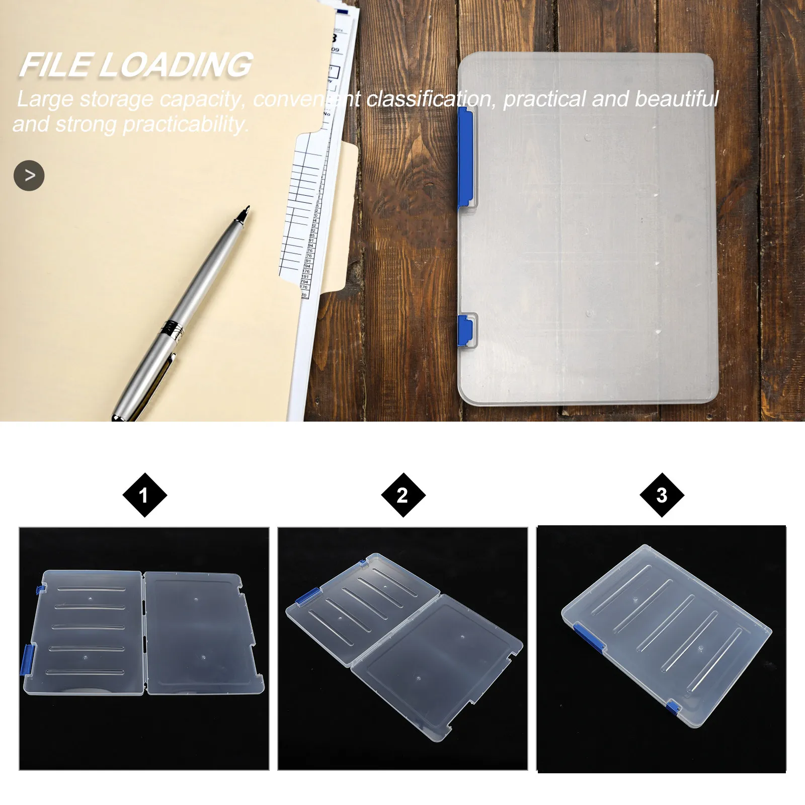 2Pcs 파일 보관 상자 경량 문서 정리함 사무실 노트 홀더 인증서 보관 상자 파일 케이스