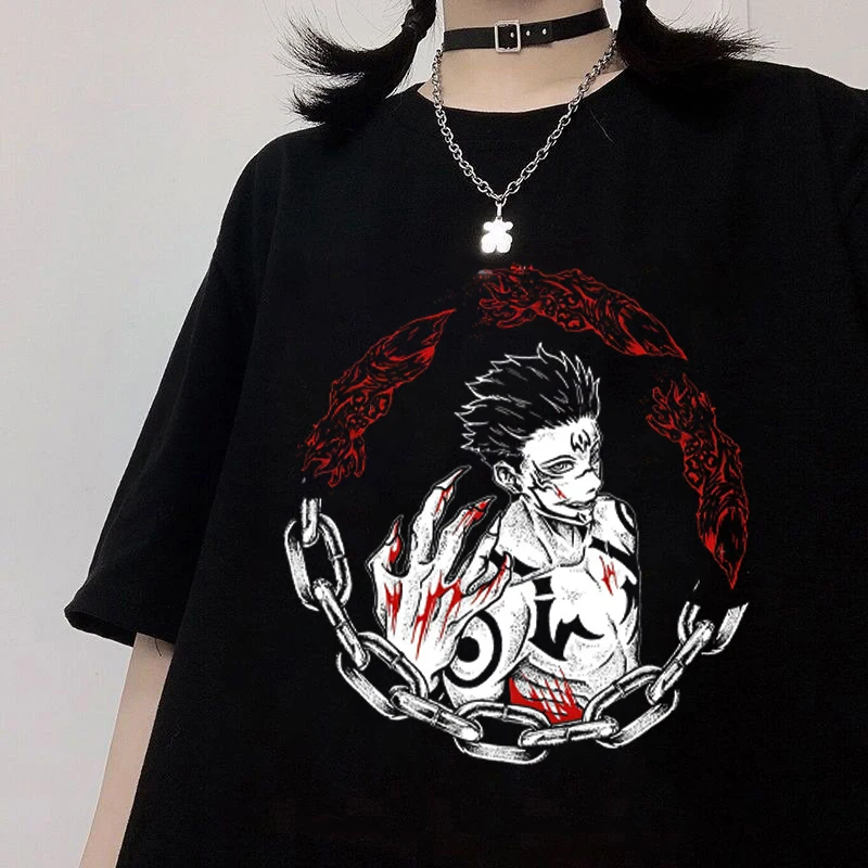 Tanie Harajuku męska T Shirt ju jutsu Kaisen T-shirt z nadrukiem sklep
