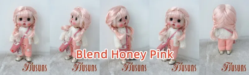 OB11 Doll wigs JD656 5-6"13-15cm Short Twins Braid Slim Bang BJD Hair Princess Ana Synthetic mohair Wig Lati Yellow Accessories