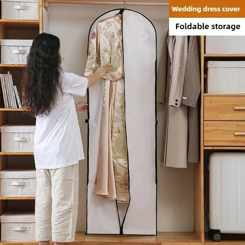 Clothes Dust Cover Garment Bag Suit Dress Jacket Coat Protector Dustproof Storage Cover 60x180cm for Travel Wedding Closet Use