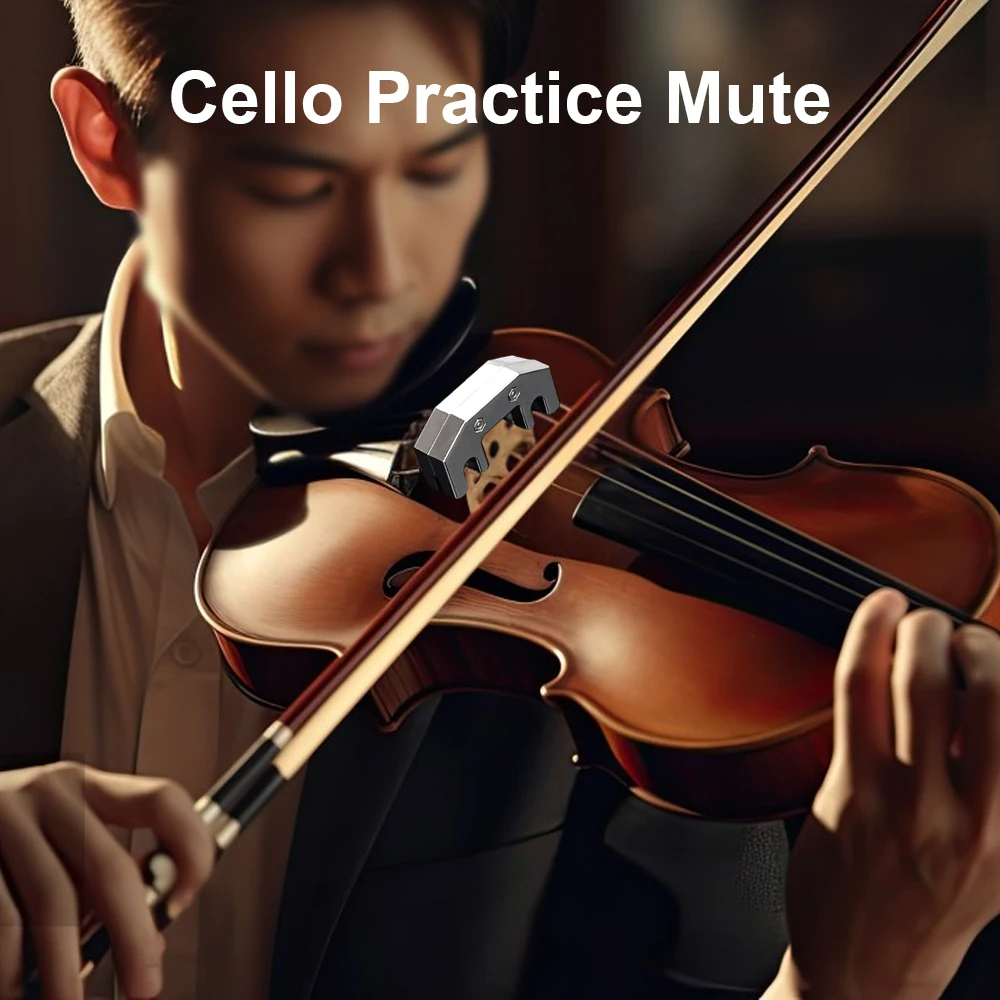 Cello Practice Mute Metal Silencer Music Instrument Cello Replacement Parts for Late Night Practicing