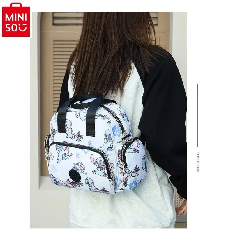 MINISO Disney Mickey Fashion Printed Backpack for Women High Quality, Large Capacity, Sweet and Versatile Storage Backpack