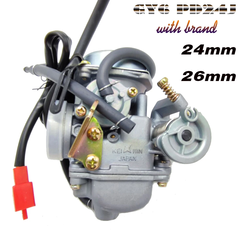 Motorcycle Carburetor for 24mm 26mm sunl cvk GY6 125cc 150cc 152QMI 157QMJ Scooter moped Buggy ATV kart engine motorcycle carburetor jets carburetor control switch motorcycle carburetor pipe