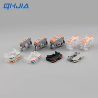 ขั้วต่อสายไฟ ขั้วต่อสายไฟ Din Rail Type Fast Universal Compact Conductor ขั้วต่อสายไฟ LED Push-in Butt Terminal Block 2