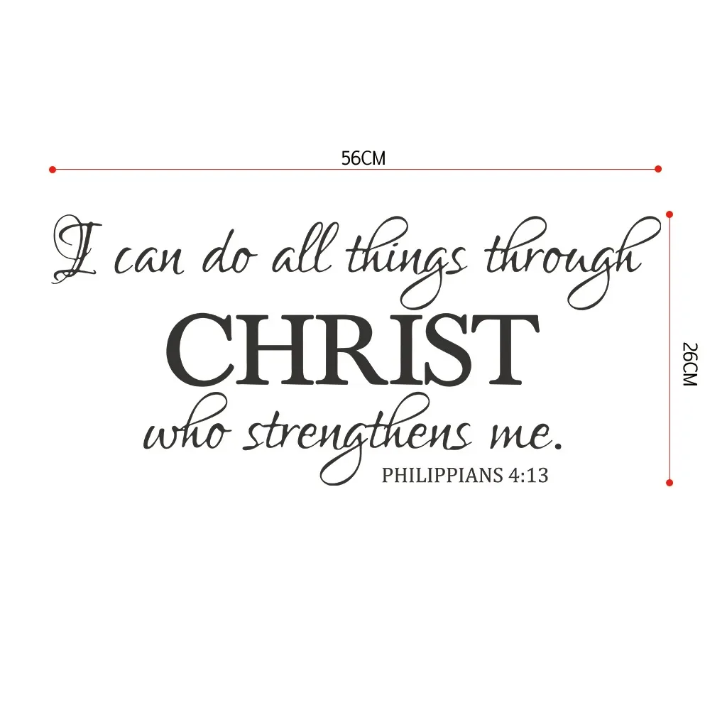 Description Picture 3 of item1pc Vinyl Wall Sticker With Christian Quotes Bible Scripture For Inspirational Home Decor
