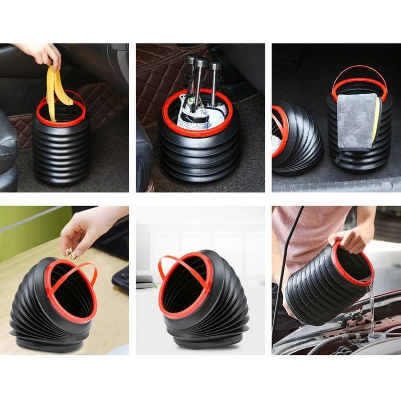 Folding Telescopic Trash Bin Car Interior Organizer Rubbish Container Umbrella Storage Multifunctional Waterproof Garbage Can car trash can car trash bag