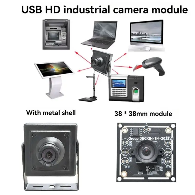 B68A USB 카메라 모듈 720P 30 프레임 산업용 카메라 얼굴 인식 이미지 수집 안드로이드 리눅스용 드라이버 프리 캠