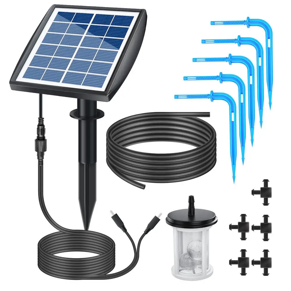 

Solar Auto Watering System Automatic Drip Irrigation Kit Self Watering Device With Timer for Plants In Patio Balcony Green House