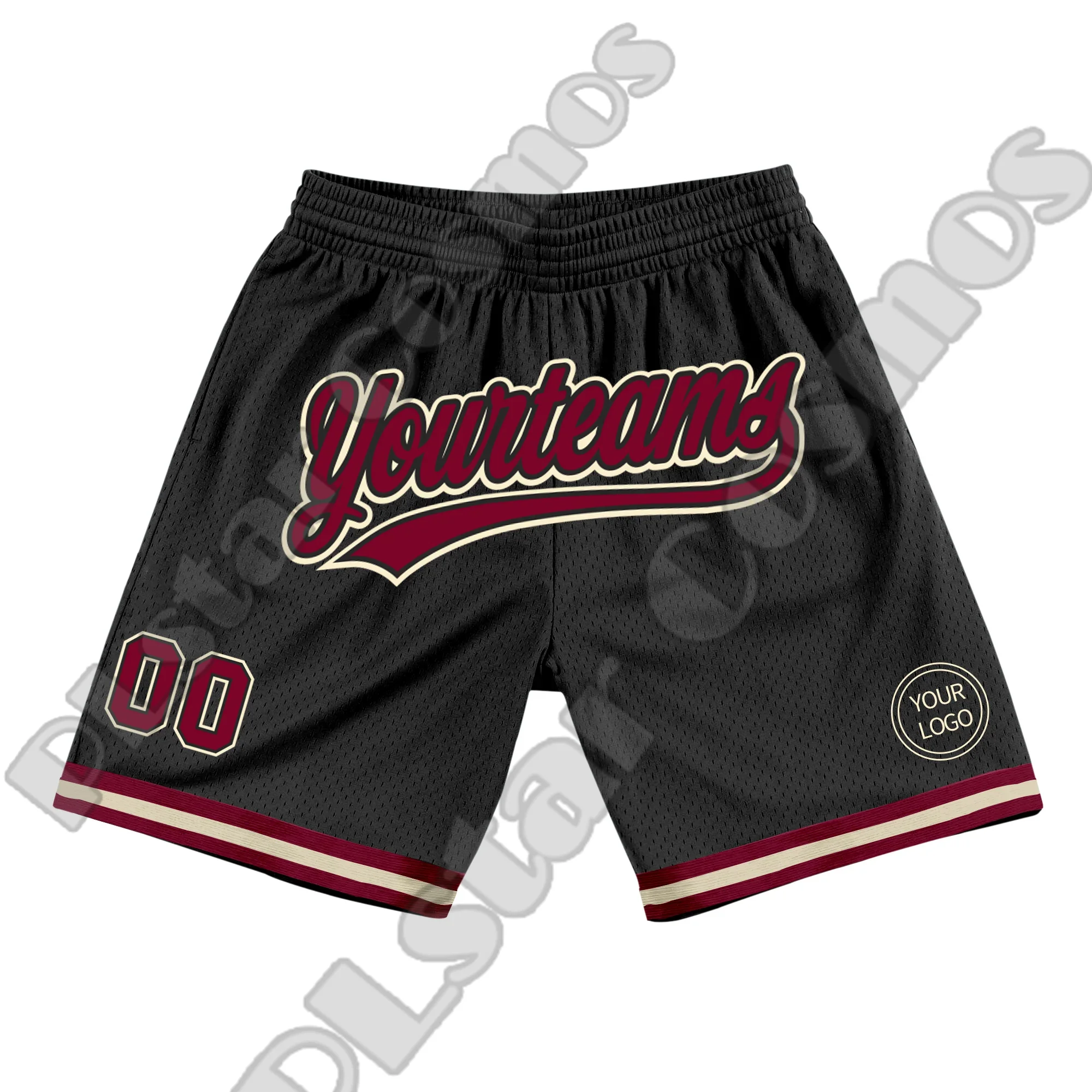 Custom Name Logo Team Number Basketball Shorts Pants Retro Breathable Mesh Sportswear 3DPrint Summer Harajuku Drop Shipping X4 4