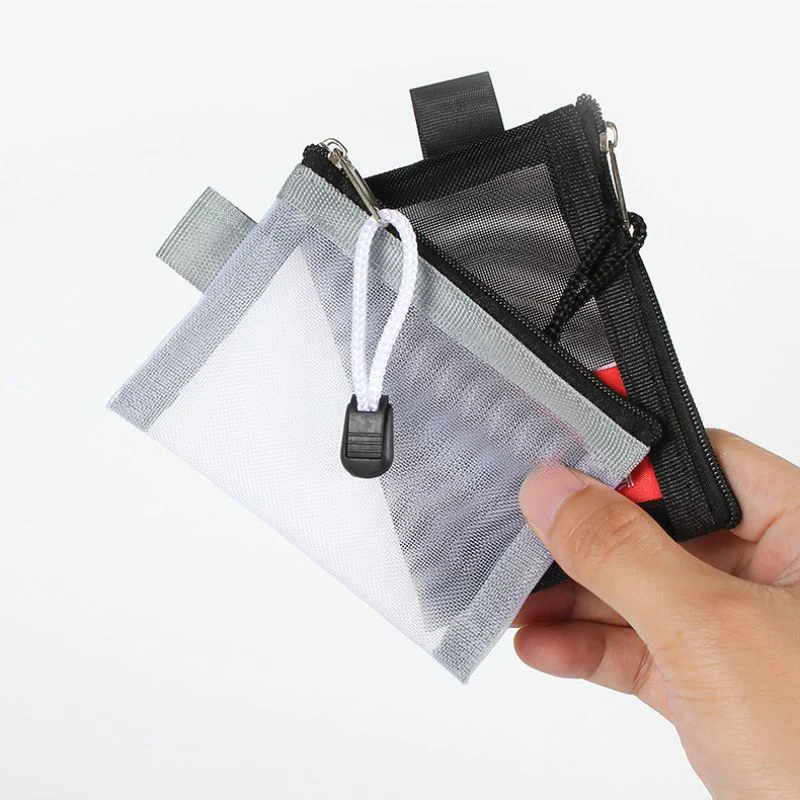Zipper Pouch Traveling Small Coin Wallet Mini Mesh Coin Bags Money Earphone Data Line Storage Bags Bus ID Credit Card Holder coin purse card wallet coin wallet