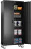 Tool cabinet Garage Storage Cabinet with Wheels 72" H Metal Storage Cabinet with 2 Doors and 4 Adjustable Shelves Black 1