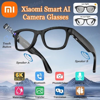 Xiaomi 6K HD AI Smart Camera Occhiali 100MP 260mAh Batteria a lunga durata Assistente vocale Controllo Chiamate musicali Sport Occhiali intelligenti