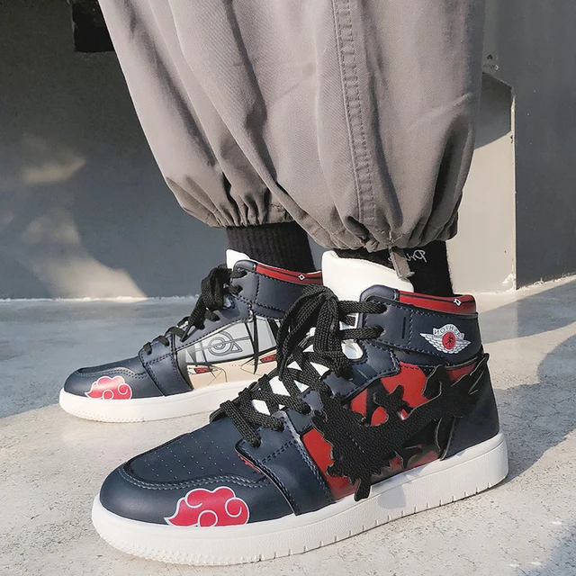 Cartoon Cosplay Sneakers Demon Slayer Shoes Men Women High Top Vulcanized Sports Running Shoes Kamado Tanjirou Casual Shoes black